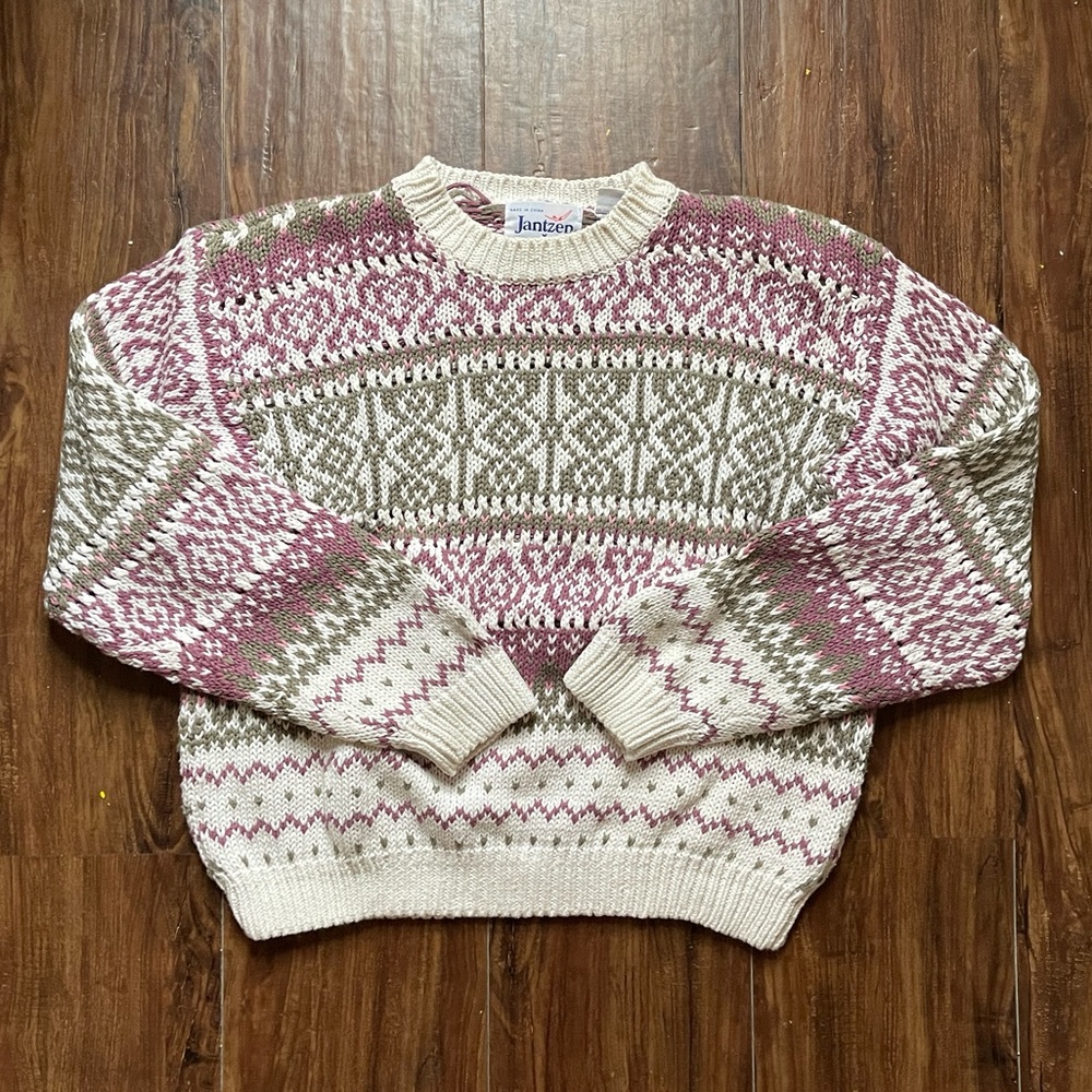 Jantzen petite knit sweater size large